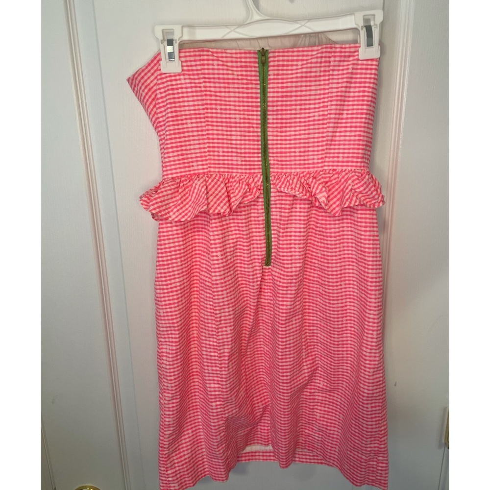 Lilly Pulitzer Lowe Dress Pink Gingham, size 4 - Picture 4 of 6